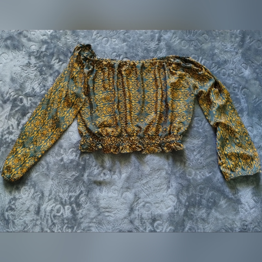 Earthbound long sleeve bohemian crop top XL